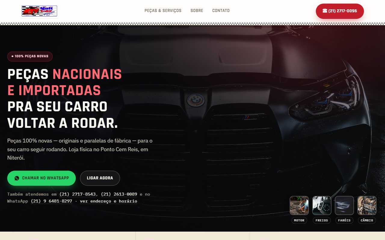 Site da Mult Car Peças